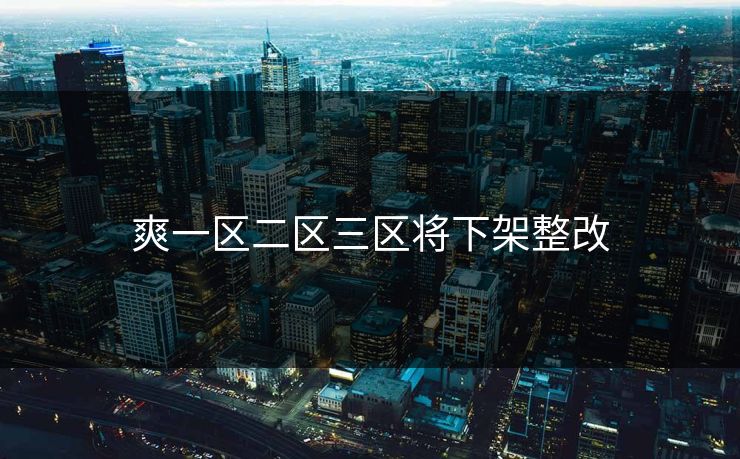 爽一区二区三区将下架整改